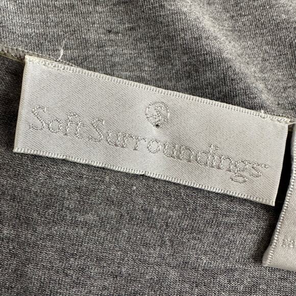 Soft Surroundings Grey Cinch Waist Tunic Top Pockets Medium - Picture 2 of 5